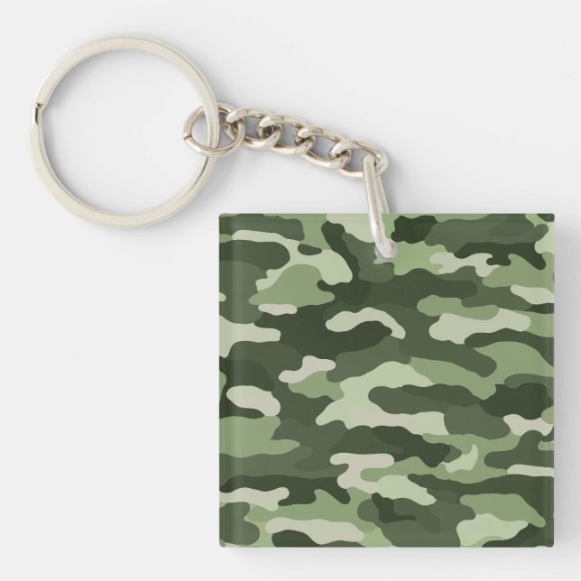 Green Camouflage Custom Key Ring (Front)