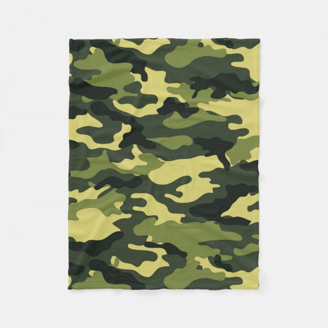 Green Camouflage Fleece Blanket (Front)