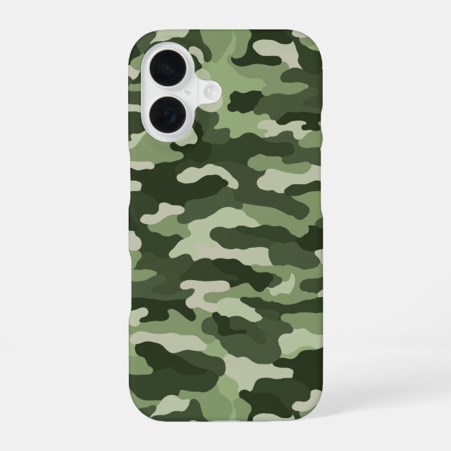 Green Camouflage iPhone 16 Case (Back)