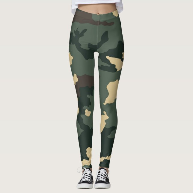 Green Camouflage Leggings (Front)