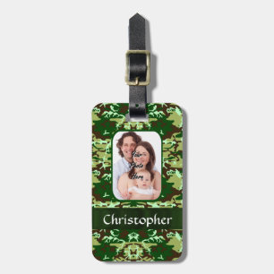 Green camouflage luggage tag