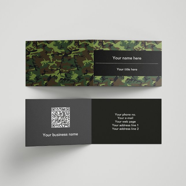 Green Camouflage, Military, Army Business Card (Creator Uploaded)