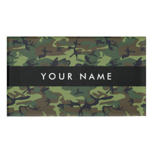 Green Camouflage, Military, Army Name Tag