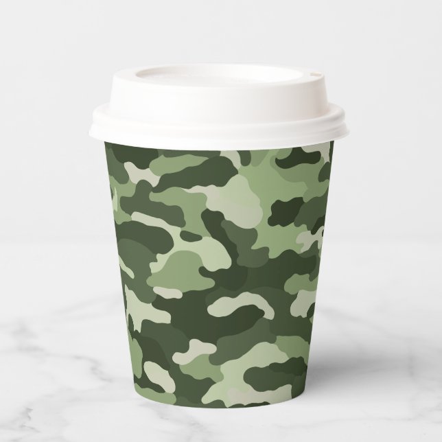 Green Camouflage Paper Cups (Front)