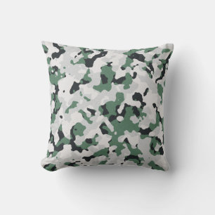 Green camouflage pattern cushion