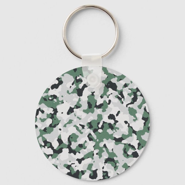 Green camouflage pattern key ring (Front)