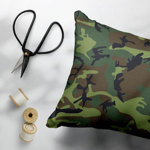Green Camouflage Pattern, Military Pattern, Army Decorative Cushion