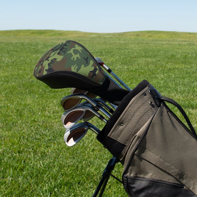 Green Camouflage Pattern, Military Pattern, Army Golf Head Cover (In Situ)