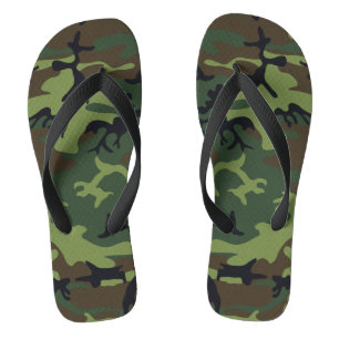 Green Camouflage Pattern, Military Pattern, Army Jandals