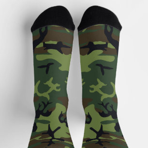 Green Camouflage Pattern, Military Pattern, Army Socks