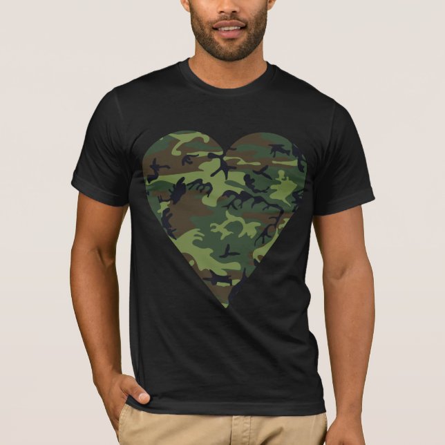 Green Camouflage Pattern, Military Pattern, Army T-Shirt (Front)