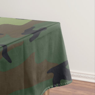 Green Camouflage Pattern, Military Pattern, Army Tablecloth