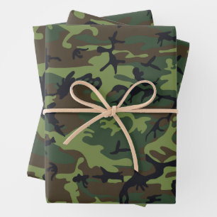 Green Camouflage Pattern, Military Pattern, Army Wrapping Paper Sheet