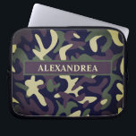 Green Camouflage Pattern Military Personalize Laptop Sleeve<br><div class="desc">Green Camouflage Pattern Military Personalize Laptop Sleeve is great to hold your precious computer with style. It has a military look wonderful for those who have served our country or just like the camouflage look.  Personalize with your name. Also great to give as a gift.</div>