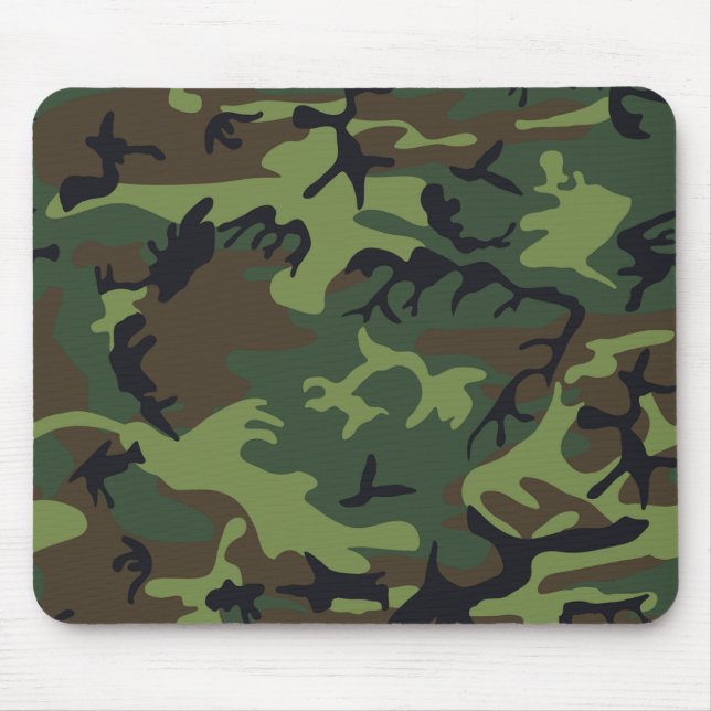 Green Camouflage Pattern Mouse Pad (Front)