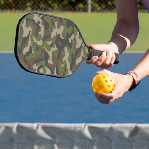 Green Camouflage Pattern Pickleball Paddle