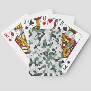 Green camouflage pattern playing cards
