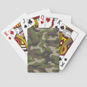 Green Camouflage Pattern Playing Cards