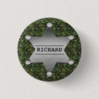 Green Camouflage Pattern Sheriff Name Badge