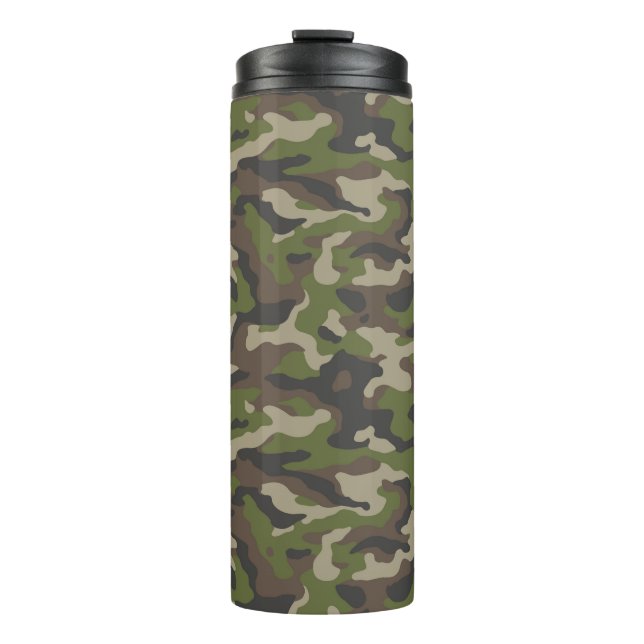 Green Camouflage Pattern Thermal Tumbler (Front)
