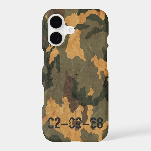 Green camouflage pattern vintage 2020 iPhone case (Back)