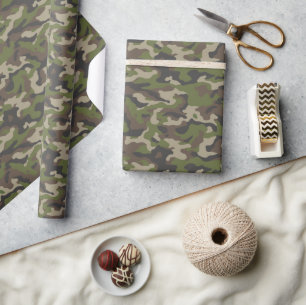 Green Camouflage Pattern Wrapping Paper