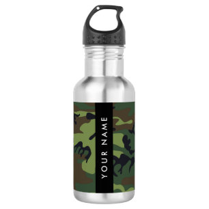 Green Camouflage Pattern, Your name, Personalise 532 Ml Water Bottle