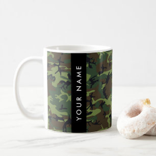 Green Camouflage Pattern, Your name, Personalise Coffee Mug