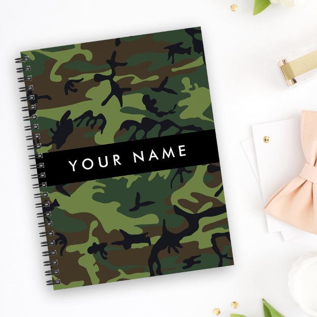 Green Camouflage Pattern, Your name, Personalise Planner (Creator Uploaded)