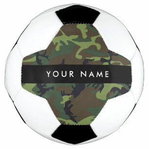 Green Camouflage Pattern, Your name, Personalise Soccer Ball