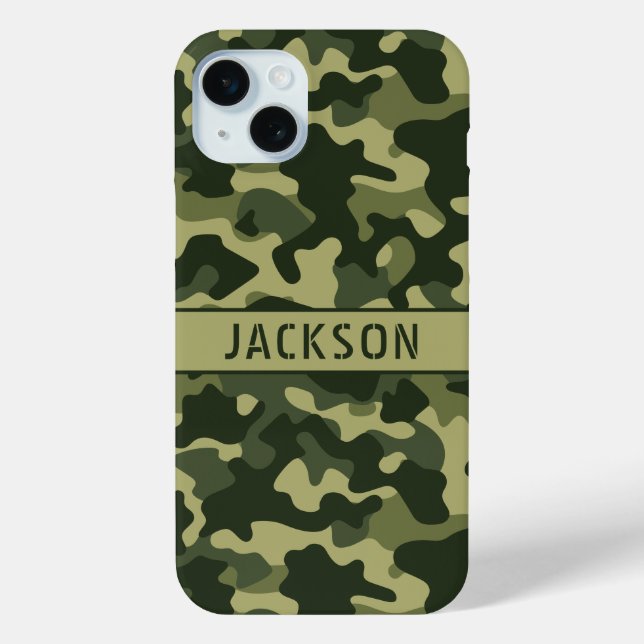 Green Camouflage Personalised Case-Mate iPhone Case (Back)