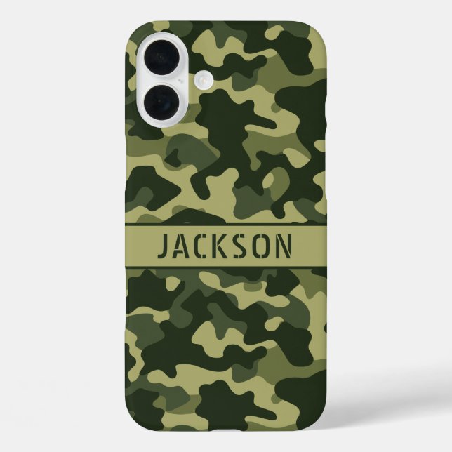 Green Camouflage Personalised Case-Mate iPhone Case (Back)