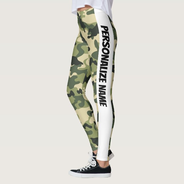 Green Camouflage PERSONALIZE  Leggings (Left)