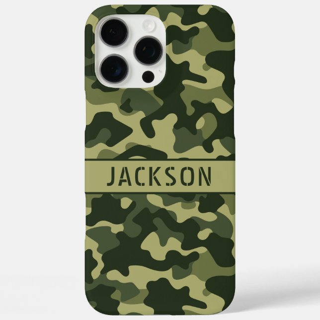 Green Camouflage Personalized Case-Mate iPhone Case (Back)