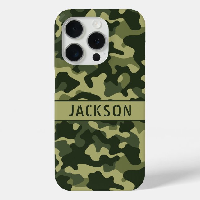 Green Camouflage Personalized Case-Mate iPhone Case (Back)