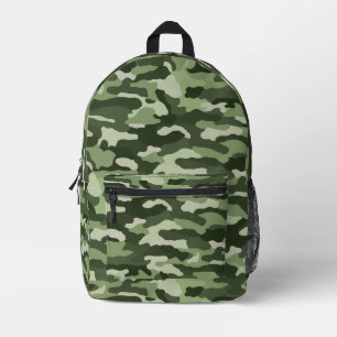 Green Camouflage Printed Backpack