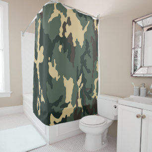 Green Camouflage Shower Curtain