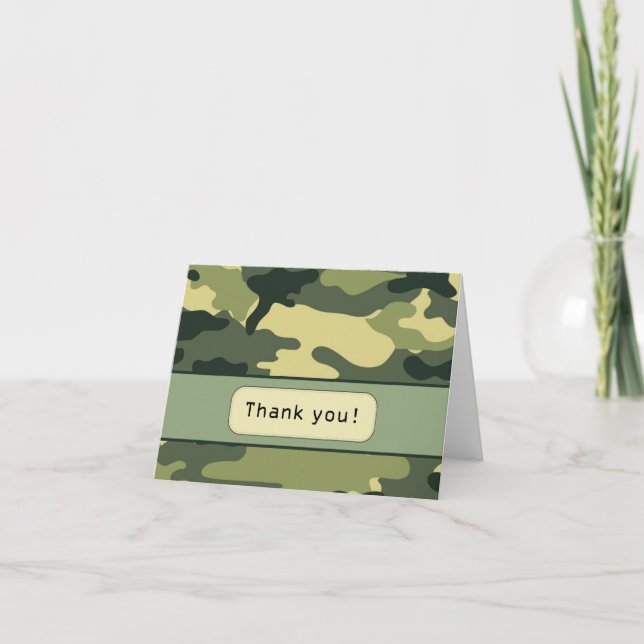 Green Camouflage Thank you Note (Front)