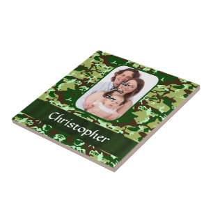 Green camouflage tile