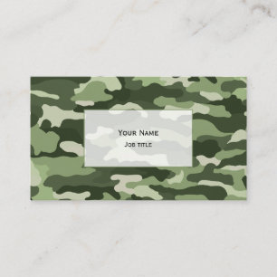 Green Camouflage (transparent white) Business Card