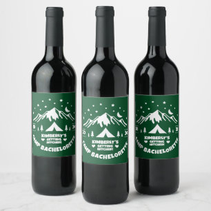 Green Camp Bachelorette Party Wine Label