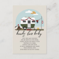 Green Camper Lumberjack Baby Shower Book Request