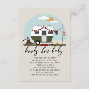 Green Camper Lumberjack Baby Shower Book Request Enclosure Card