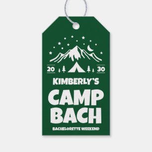 Green Camping Outdoor Bachelorette Gift Tags