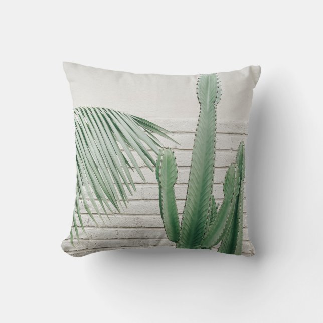 Green candelabra cactus cushion (Front)