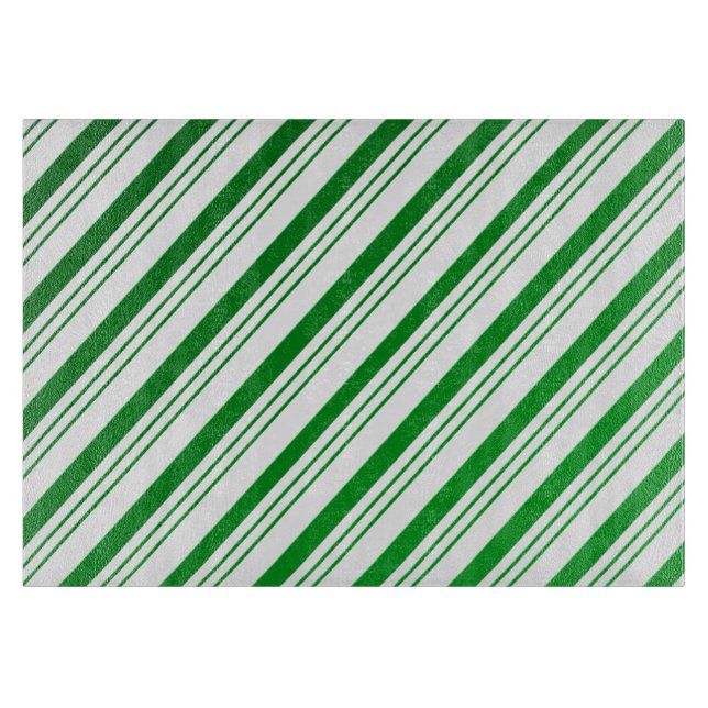 Green Candy Cane Stripes Cutting Board (Front)