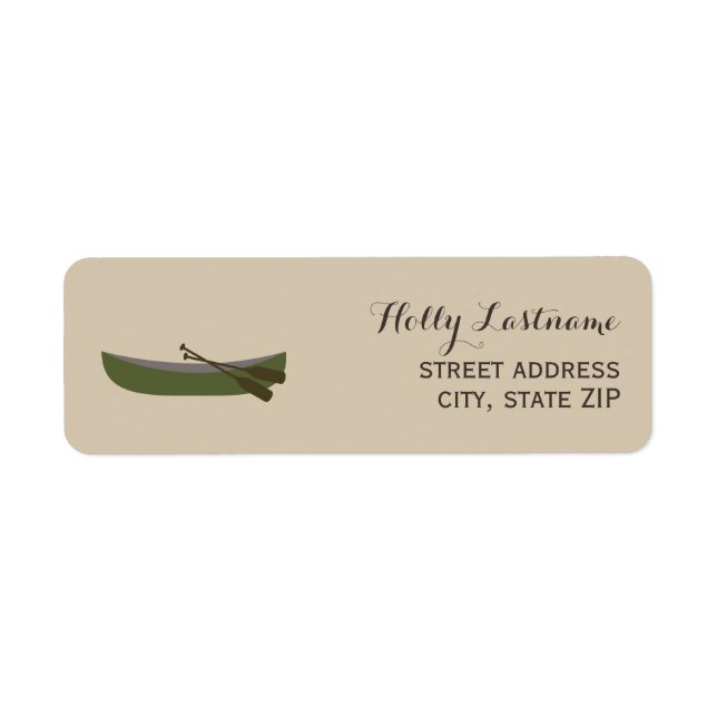 Green Canoe Address Label (Front)