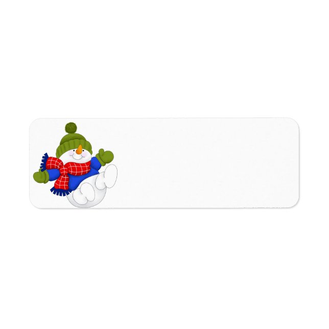 Green Cap Snowman Return Address Label (Front)