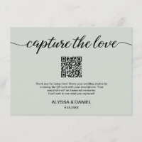 Green Capture the love QR code wedding photo share