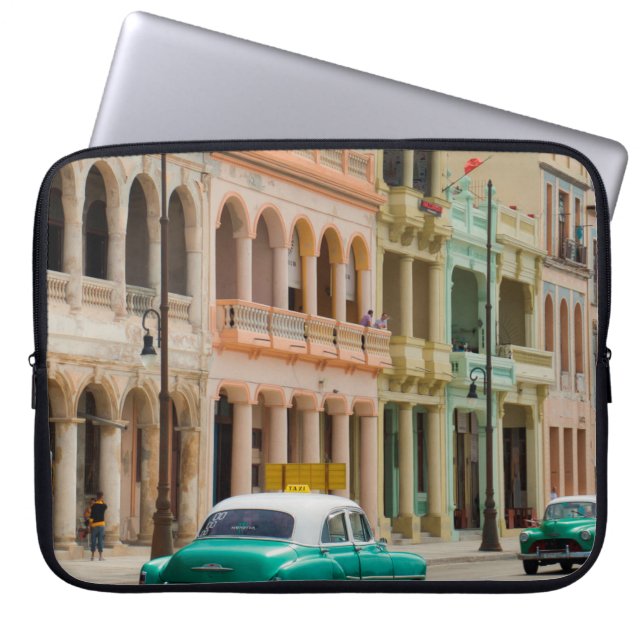 GREEN CAR ON ROAD LAPTOP SLEEVE (Front)